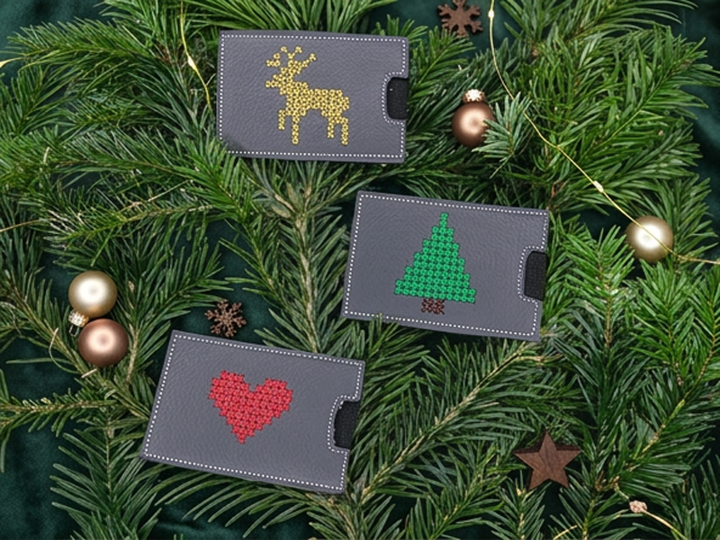 Weihnachtliche Gutscheinhüllen Kreuzstich - ITH-Stickdatei